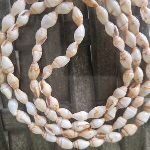 Vintage Natural Shell Bead Necklace Approximately 20" Perfect For Layering Boho